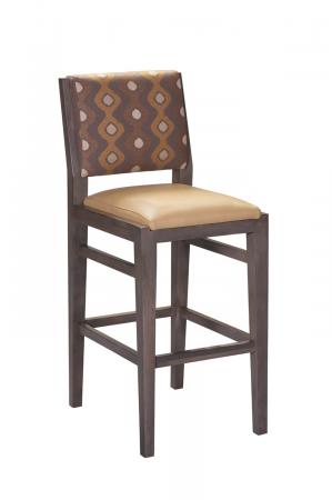 Leathercraft's Bernie 8148 Traditional Wood Bar Stool with Back