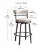 Leathercraft's Jasper 518 Metal Counter Height Dimensions
