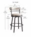 Leathercraft's Jasper 518 Metal Bar Height Dimensions