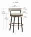 Leathercraft's Jasper 528 Metal Bar Height Dimensions
