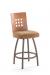 Trica's Tristan Modern Swivel Counter Stool in Brown with Wood Back