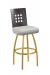 Trica's Tristan Modern Gold and Brown Swivel Bar Stool with Wood Back