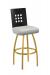 Trica's Tristan Modern Gold and Brown Swivel Bar Stool with Black Wood Back