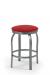 Trica Truffle Backless Swivel Stool with Red Fabric