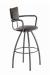 Trica's Zip Swivel Metal Bar Stool with Arms and Upholstered Seat and Back