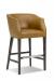 Leathercraft's Baxter Luxury Wood Bar Stool with Nailhead Trim in Pewter Footplate