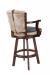 Darafeev's 960 Solid Back Upholstered Wood Bar Stool with Arms in Customers Own Material