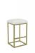 Leathercraft's Cosmo Gold Metal Backless Bar Stool with White Seat Cushion