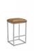 Leathercraft's Cosmo 538 Modern Metal Backless Bar Stool in Silver and Leather