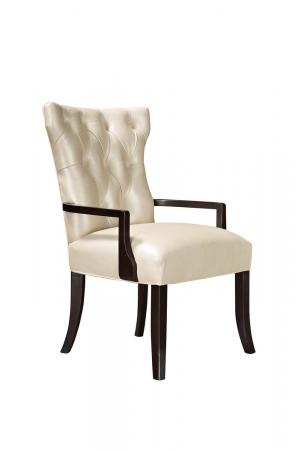 Leathercraft's Davina Wood Dining Arm Chair in Leather - Side View