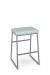 Amisco's Zach Silver Modern Backless Bar Stool with Green Blue Fabric