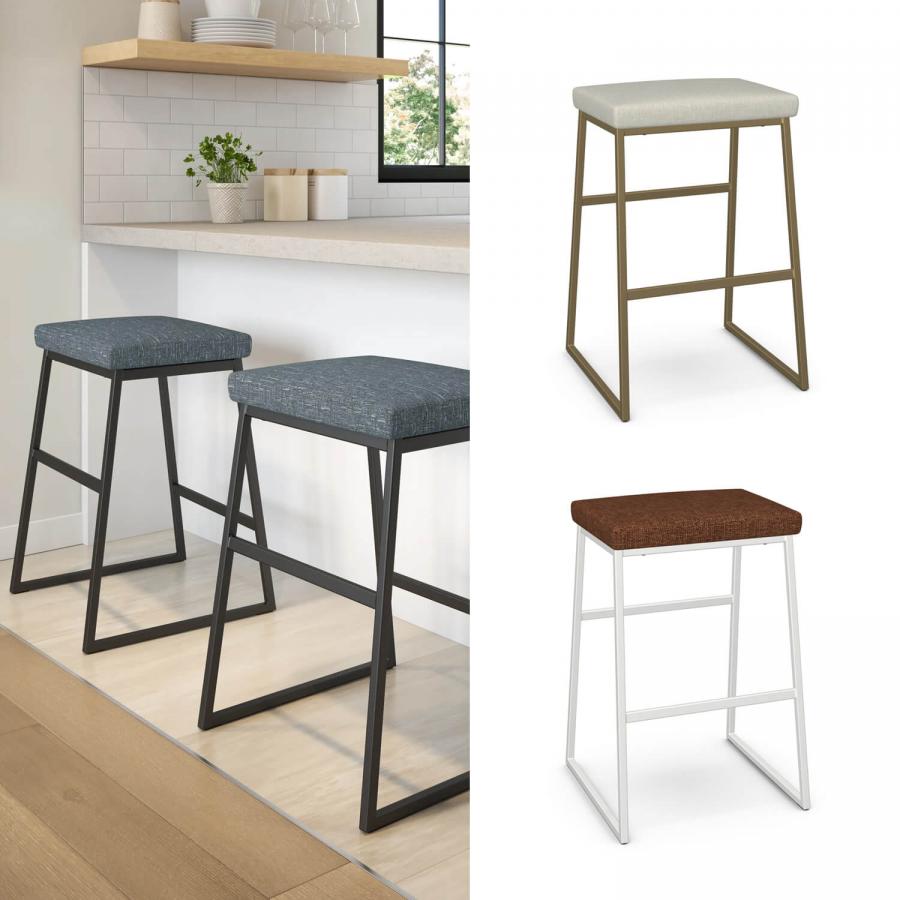 Buy Amisco's Zach Modern Metal Backless Bar Stool Customize!