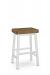 Amisco's Tyler Farmhouse White Backless Bar Stool with Danish Cord Seat