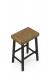 Amisco's Tyler Dark Brown Metal Backless Bar Stool with Natural Danish Cord - Down View