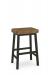 Amisco's Tyler Dark Brown Metal Backless Bar Stool with Natural Danish Cord