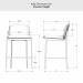 Amisco's Kally Dimensions for Counter Height