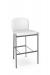 Amisco's Kally Modern Silver Bar Stool with White Seat and Back Cushion