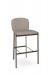 Amisco's Kally Modern Bronze Bar Stool with Low Back and Brown Fabric