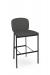 Amisco's Kally Stationary Modern Black Bar Stool with Grey Low Back