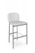 Amisco's Kally Silver Stationary Bar Stool with Gray Seat and Back Fabric