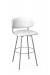 Amisco's Wyatt Modern Silver Swivel Bar Stool with White Seat and Back