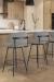 Amisco's Wyatt Low Back Bar Stools in Modern Black and Wood Kitchen