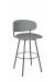 Amisco's Wyatt Black and White Modern Swivel Bar Stool with Curved Back