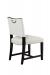 Leathercraft's Willem Transitional Wood Dining Chair in Black and White Leather with Nailheads - Back View with Handle Pull