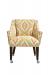 Leathercraft's Asa 259 Luxury Wood Game Chair with Arms in Bright Fabric with Orange Outside Back Cushion - Front View
