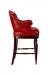 Leathercraft's Odette Luxury Swivel Wood Bar Stool with Arms, Back Tufting, Nailhead Trim and Leather Seat - Side View