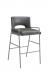Leathercraft's Bailey Modern Metal Stationary Bar Stool with Back and Partial Arms in Leather