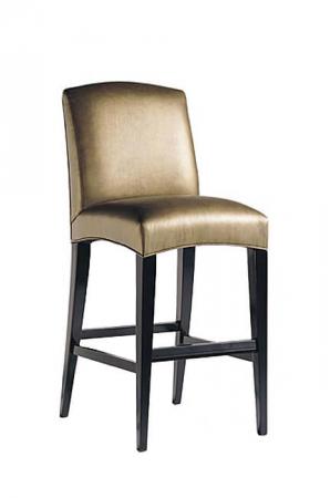 Leathercraft's Button Traditional Wood Bar Stool with Leather and Tall Back
