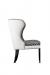 Leathercraft's Wellington Chic Modern Dining Chair in Black and White Pattern with Black Wood Legs - Side View