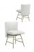 Leathercraft's Alfie 4809-10 Modern Gold Metal Dining Side Chair in White Leather - Back View