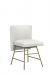 Leathercraft's Alfie 4809-10 Modern Gold Metal Dining Side Chair in White Leather
