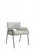 Leathercraft's Bailey Modern Metal Low Back Dining Arm Chair in Leather