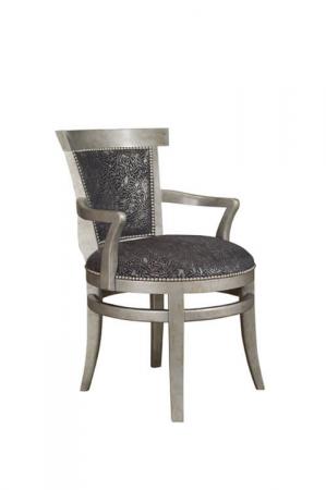 Leathercraft's Lowell Wood Dining Chair with Arms - Upholstered