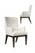 Leathercraft's Brooke Wood Dining Arm Chair in White Leather and Black Wood - Side View