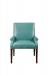 Leathercraft's Abbott Transitional Wood Dining Arm Chair in Green Leather