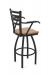 Holland's Jackie Swivel Metal Bar Stool with Arms and Medium Maple Wood Seat - Back View