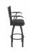 Holland's Jackie Swivel Metal Bar Stool with Arms - Side View