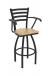 Holland's Jackie Swivel Metal Bar Stool with Arms and Natural Oak Wood Seat