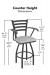 Holland's #415 Jackie Swivel Counter Height Stool Dimensions