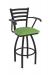 Holland's Jackie Swivel Black Bar Stool with Arms and Graph Parrot Seat Cushion