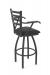 Holland's Jackie Swivel Metal Bar Stool with Arms - Side Back