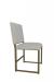 Wesley Allen's Franklin Modern Metal Dining Chair in Gold Metal and Tan Cushion - Side View