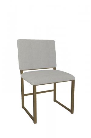 Wesley Allen's Franklin Modern Metal Dining Chair in Gold Metal and Tan Cushion