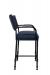Wesley Allen's Jayce Transitional Upholstered Bar Stool with Arms in Black Metal and Blue Cushion - Side View