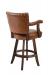 Darafeev's El Dorado Rustic Swivel Wood Bar Stool with Arms and Flared Legs - Back View