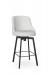 Amisco's Diego Black Metal Swivel Counter Stool with Low Curved Back
